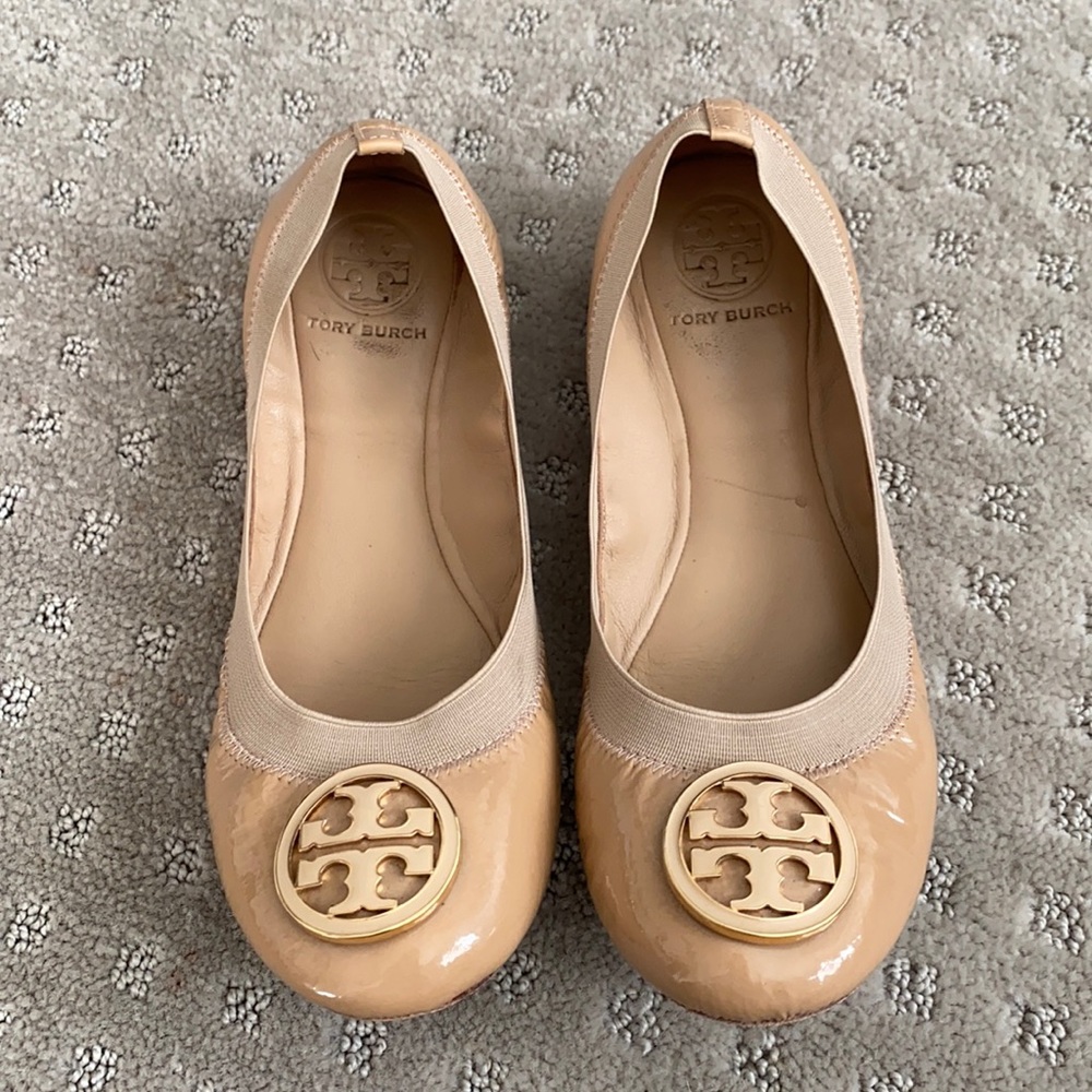 Tory Burch Nude Patent Leather Flats 7